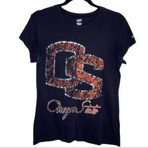Soffe Oregon State Black Orange Short Sleeve Shirt Women's Size Large